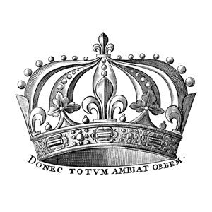 Couronne royale des rois de France avec la devise du roi Henri II : Donec totum ambiat orbem