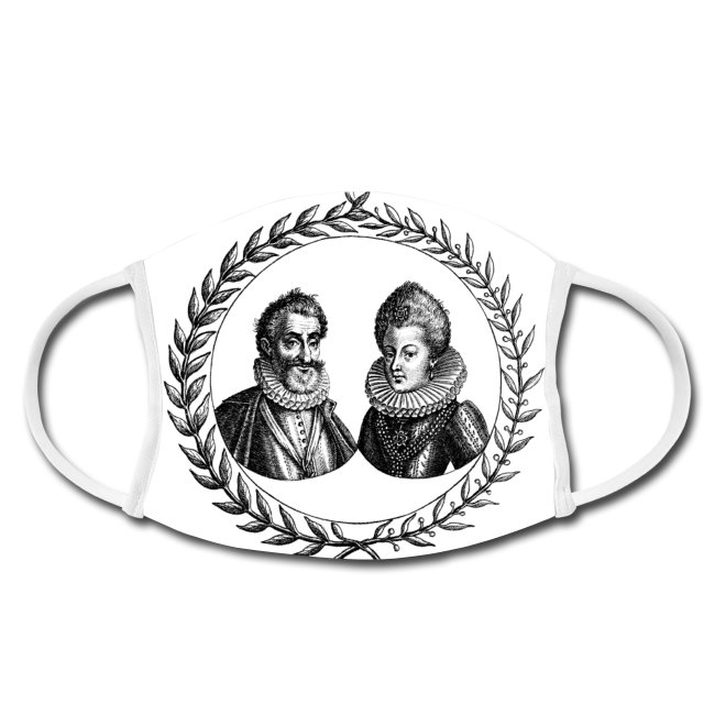 Masque de protection en tissu à motif historiques : Henri IV et Marie de Médicis
