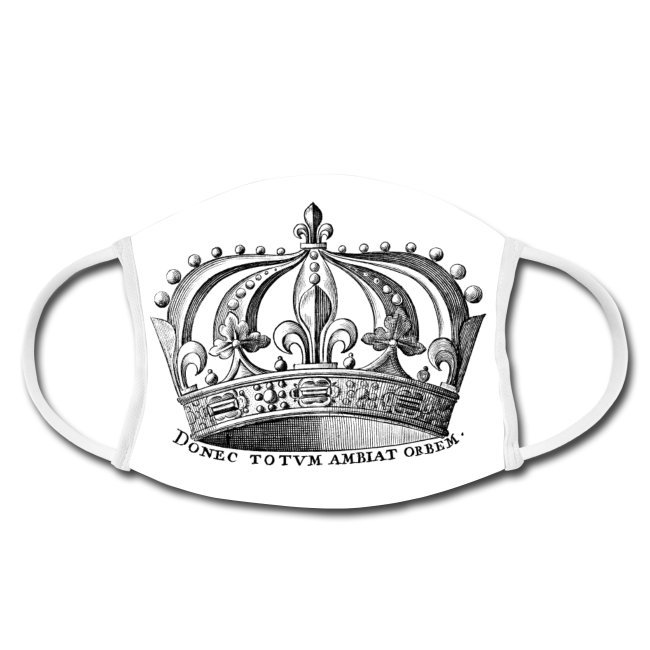 Couronnes - Masque de protection en tissu : Couronne royale des rois de France avec la devise du roi Henri II : Donec totum ambiat orbem