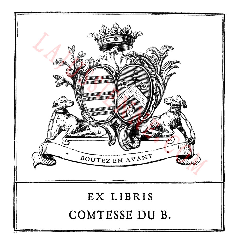 Ex-libris armorié de Madame du Barry - une création de La Jussienne