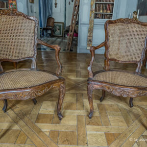 Paire de fauteuils Louis XV cannés d'époque XVIIIème