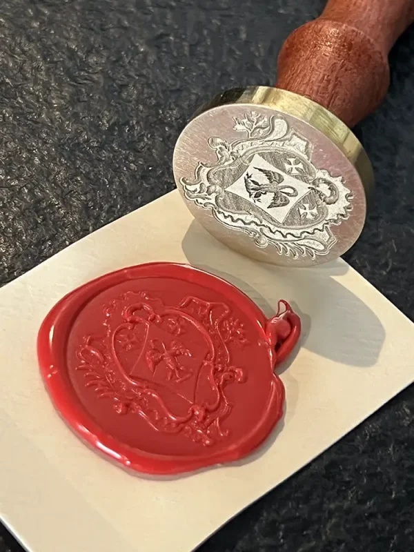 Cachet armorié et sceau de cire à vos armes